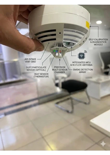 Cep Telefondan Uzaktan İzlemeli 1080p Hd Duman Dedektörü Casus Gizli Wifi Kamera