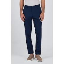 İmza Lacivert Gabardin Yan Cep Düz Paça Comfort Fit Pamuklu Casual Chino Pantolon 1003250121 Lacivert