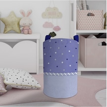 Mekta Home Bebek Ve Çocuk Odası Yıldızlı Ve Halat Desenli Oyuncak Sepeti Renkli Çok Renkli