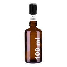 Çelik Roll On Şişesi 100 ML Sızdırmaz Siyah Kapaklı Amber Cam Şişe 1 Adet