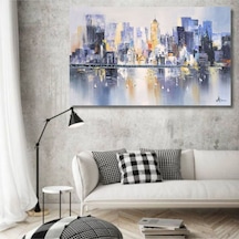 Binalar Büyük Boy El Yapımı Yağlı Boya Tablo 145x94cm