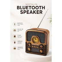 Retro Bluetooth Hoparlör Radyo Fm Am Sw Radyo Bluetooth 5.0 Tf Kart Usb Destekli Ahşap Nostaljik Tasarım Taşınabilir Kablosuz Speaker