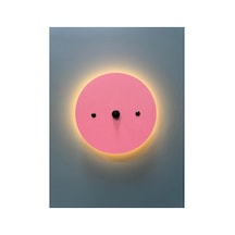 Dünya Pilli Aplik Pembe Ahşap