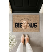 Rugmood Modern Dijital Baskı Paspas - Big Hug - Kapı Önü Paspası 70x45cm Kahverengi