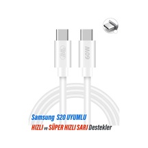 Samsung S20 Uyumlu Şarj Kablosu Hızlı Şarj Type C Kablo 1m 60w
