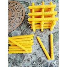 24 Adet 14cm El Yapımı Dilek Mumu Doğal Petek Balmumu Mum Beeswax Candle Bal Mumu Mum 50 x 22