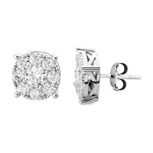 2.10 Ct. Modern Tasarım Coronet Tektaş Küpe