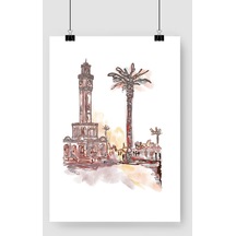 İzmir Saat Kulesi Tasarımlı A3 Poster