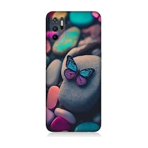 Xiaomi Poco M3 Pro Uyumlu Kelebek Ve Renkli Taşlar Desenli Silikon Kılıf