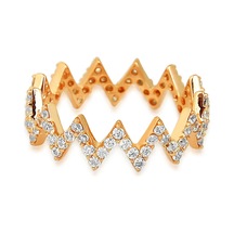 Kuyumcudukkani Full Taşlı Zigzag Trend Yüzük-10339-r-w Rose
