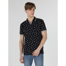 Colin'S Regular Fit Polo Yaka Baskılı Lacivertvert Erkek Kısa Kol Tişört Cl1058015_Q1.V1_Nav Lacivert