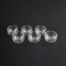 6 Adet Cam Çift Cidarlı Sosluk 50 Ml