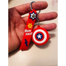Captain America Silikon Figürlü Anahtarlık Marvel Kaptan Amerika Çanta & Araba Süsü