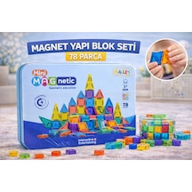 Magnet Yapı Blok Seti 78 Parça Manyetik Stem Eğitici Renkli İnşa Oyuncağı