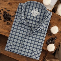 Linen Keten Klasik %100 Cotton Uzun Kollu Terletmeyen İki Cepli Kapaklı Gri Gömlek Regular Kalıp -10221 Gri