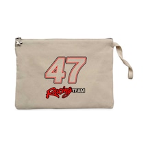 Moto 47 Racing Team Krem Clutch Astarlı Cüzdan / El Çantası Krem