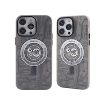 Apple iPhone Uyumlu   14 Pro Max Kılıf Apollo Magneticsafe Desenli Kapak - Apollo Siyah - 1