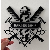 Barber Shop Dekoratif Duvar Tabelası - Berber Ve Kuaför Salonu İçin 3d Tasarım Modern Duvar Dekoru