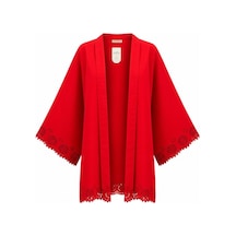 Lila Mare Pamuk Fistolu Pullu Kimono Renkli Renkli
