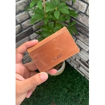 Guard Antik Taba Hakiki Deri Kartlık Erkek / Kadın P1169 Taba