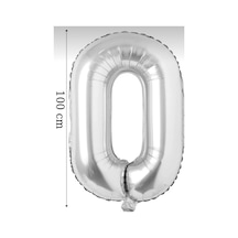 0 Rakam Balon Helyum Uyumlu 34 Inch 76 Cm Normal Şişim Veya Uçan Gümüş Gümüş