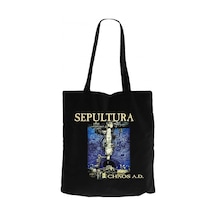 Sepultura Chaos A.D. Siyah Kanvas Bez Çanta Siyah