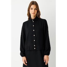 Büzgü Detaylı Elbiseli Takım Siyah Siyah