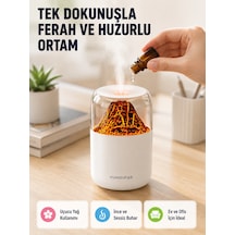 Ultrasonik Alev Efektli Aromaterapi Difüzörü Usb Şarjlı Ve Otomatik Kapanma Özellikli Çok Renkli