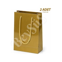 17x12 Cm Parlak Kağıt Çanta Gold 2 Adet Tüm Yaşlar