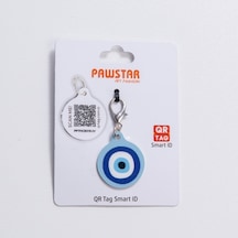 Charm Desenli Qr Tag Evcil Hayvan Künyesi İsimlik Pet Tag Köpek Künyesi Kedi Künyesi Qr Kodlu Künye Mavi