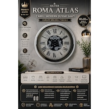 Roma Atlas Silver 60 Cm Çarklı Krom Duvar Saati