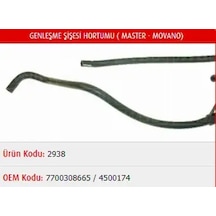 Master M2938 Yedek Su Deposu Hortumu 4500174 7700308665
