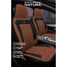 Hyundai İ20 2008 Ve Sonrası Uyumlu Bakü Natura Serisi Raşel Taba Siyah Koltuk Kılıfı