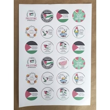 48 Adet 4 Cm Denizden Nehire Kadar Özgür Filistin Vb. Baskılı Mat Etiket Sticker