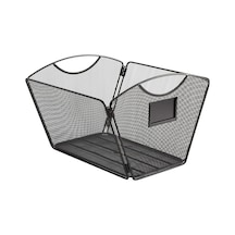 Ürünler Onyx Mesh Letter Boyutlu Masaüstü Küvet Dosyası 2162bl, Siyah Toz Boya Kaplama, Dayanıklı Çelik Hasır İnşaat, Kompakt Depolama İçin Katlanabilir, Entegre Kolları Çok Renkli