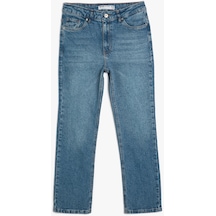 Koton Düz Paça Slim Fit Kot Pantolon Cepli - Eve Slim Straight Jeans Orta İndigo 4sal40379md