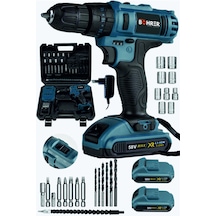 Böhrer Bh-blste Profesyonel Bakır Sargılı 58 V 5 Ah Çift Akülü Dark Blue +24 Parça Ste Vidalama Matkap Seti