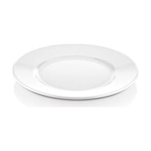 12 Adet Melamin Çizgi Tatlı Servis Tabağı Makinede Yıkanabilir Dayanıklı Sunum Tabağı 28 Cm Beyaz