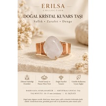 Sertifikalı Kristal Kuvars Taşı Doğal Taş Yüzük Bakır Kasa Ayarla Çok renkli