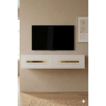 Tda1220bg Rany Duvara Montaj Tv Sehpası Beyaz-gold 120cm