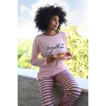 Akbeniz Kadın Penye Uzun Kol Pijama Takım 4190 - 2xl Pembe