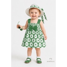 Babyden's Kız Bebek Çiçek Desenli Askılı Elbise Ve Şapka Takımı Pamuklu Yazlık Papatya Desenli Fiyonklu Bebek Elbisesi Yeşil Babyden's Kız Bebek Çiçek Desenli Askılı Elbise Ve Şapka Takımı Pamuklu Yazlık Papatya Desenli Fiyonklu Bebek Elbisesi Yeşil
