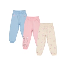 Civil Girls Tavşan Baskılı 3'lü Set 2-5 Yaş Eşofman Altı Çok Renkli