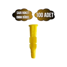 Roket Sarı 8mm Dübel Beton Tuğla Briket Dubeli 8mm Sarı Roket 100 Adet
