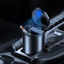 Premium Car Ashtray Led Işıklı Alüminyum Taşınabilir Kapaklı Araba Küllük Kül Tablası Kokusuz