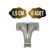 Moda Metal Ayak Çeyiz Ve Hediye Kutusu Mobilya Ayağı 1,5cm Gümüş 8 Adet Gümüş