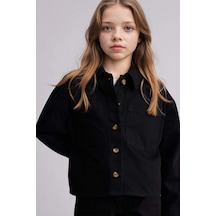 Defacto Gabardin Gömlek Kız Çocuk G6821a826spbk34 Siyah-bk34