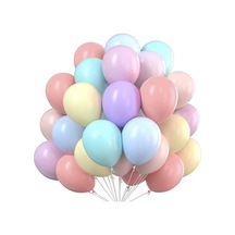 Balon Düz 10 İnc Makaron Karışık Rengarenk Pk:100 Çok Renkli