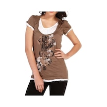 Bulalgiy Kadın Vizon Trend T-Shirt - Bga142192