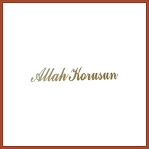 Bezos Allah Korusun Yazılı Oto Sticker Gold 14x3cm Pro Standart